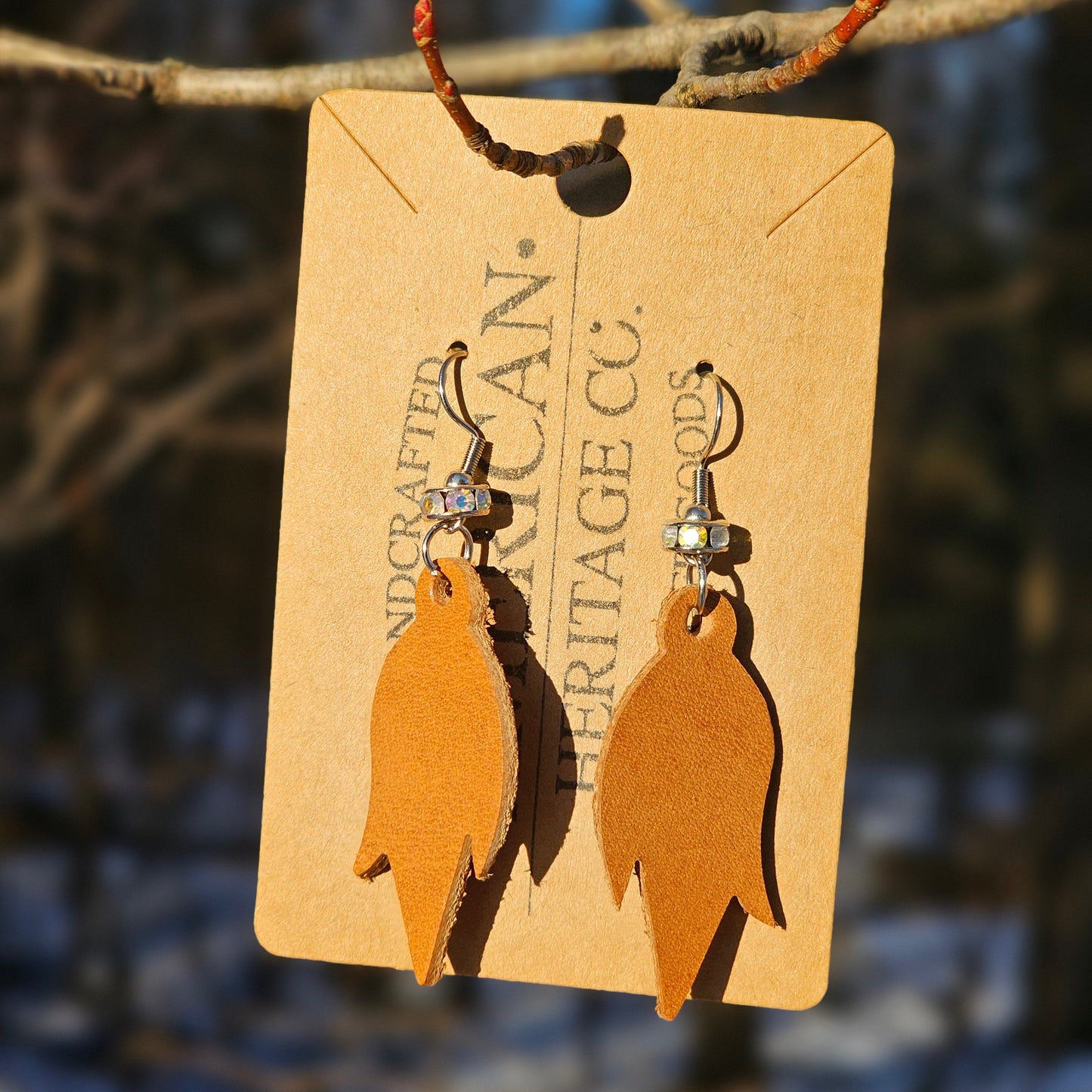 Horse Tail Earrings-Short, Buck Brown with Bling