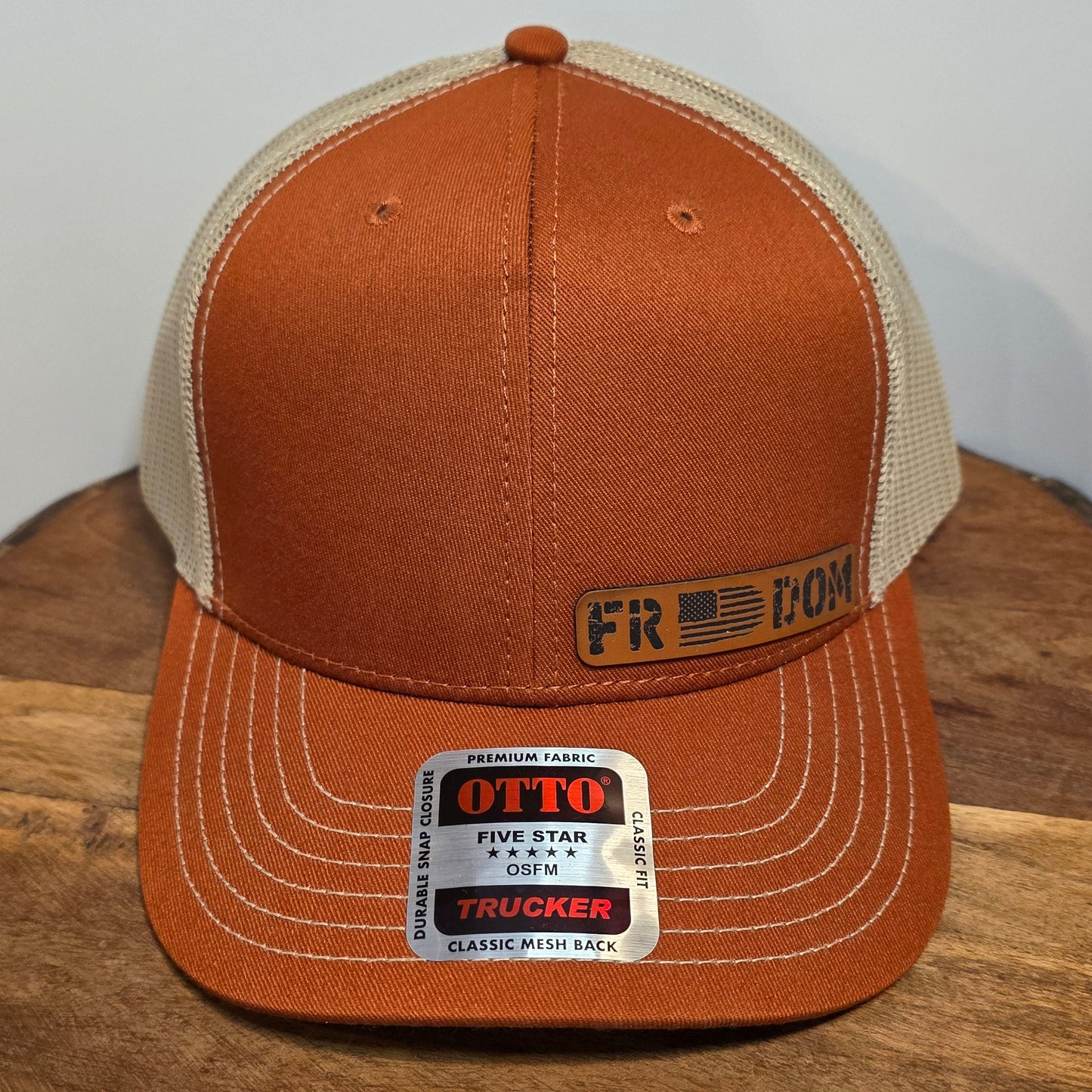 OTTO Style 112-1 Trucker Hat, Freedom, Burnt Orange/Tan, #412