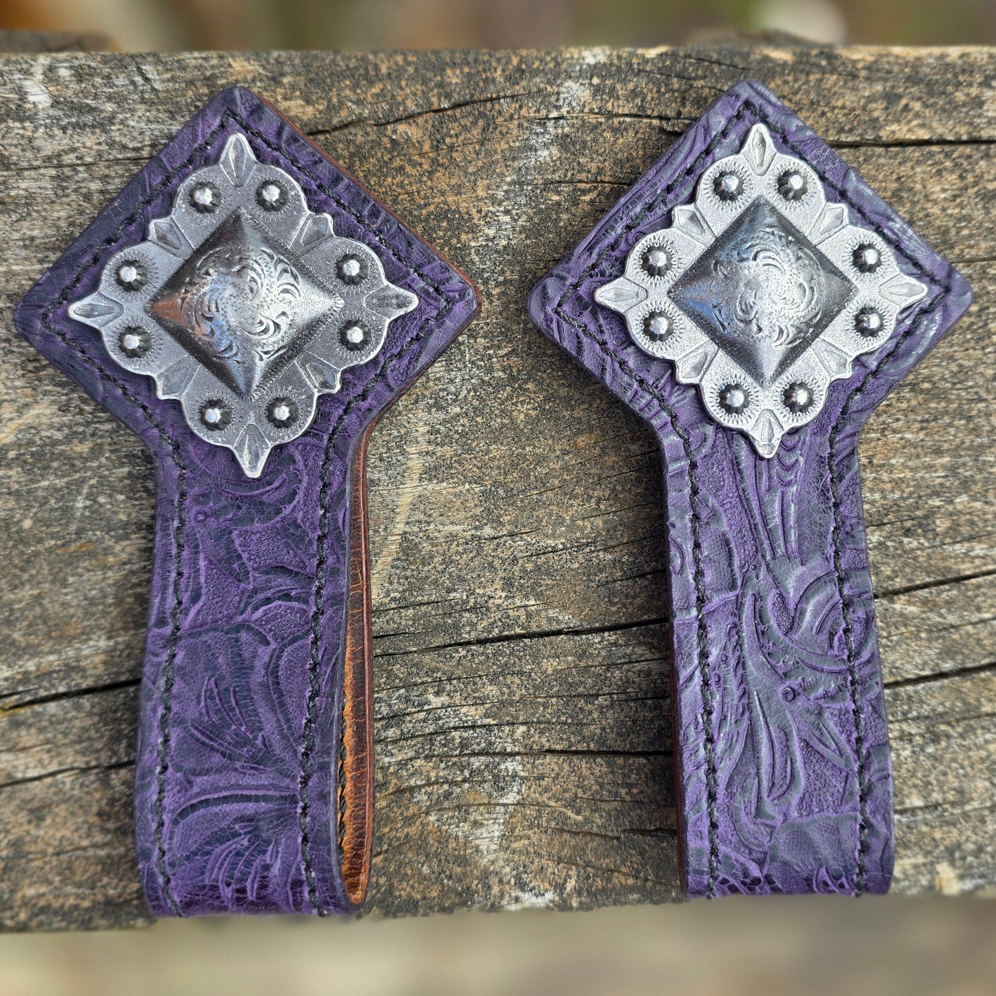 Jean Saver- Purple with Square Silver Concho #114