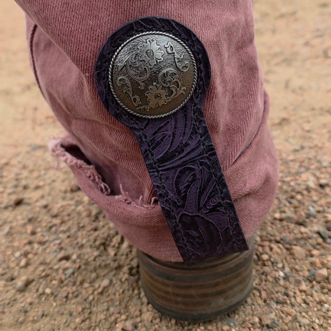Jean Savers- Purple with Silver Berry Concho #113