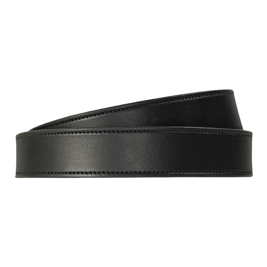 American Signature black full-grain leather belt with silver buckle