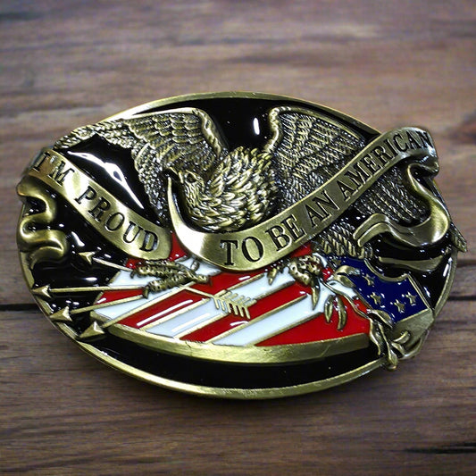 I'm Proud To Be An American - Western Belt Buckle