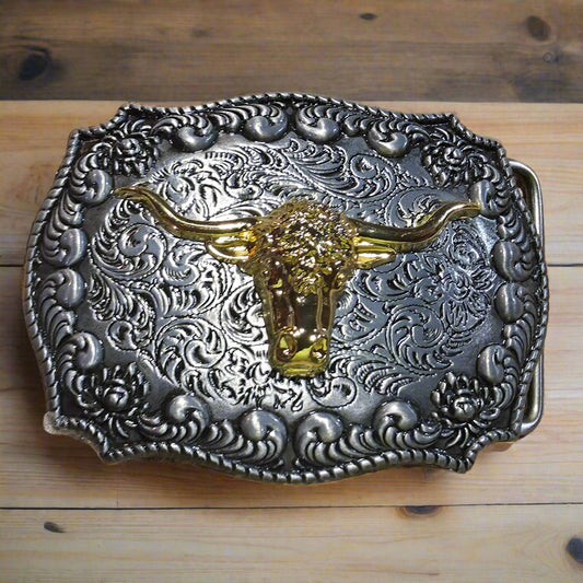 Gold Longhorn - Western Belt Buckle
