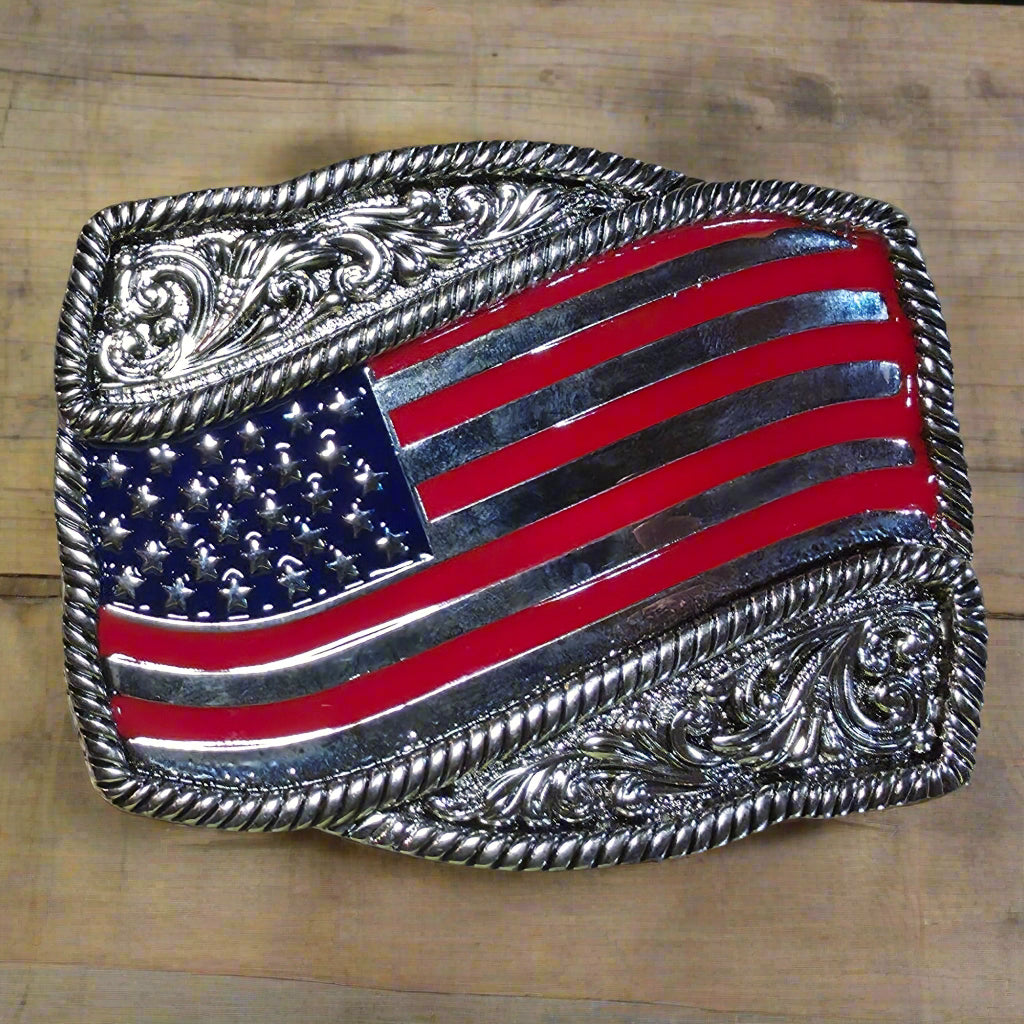 American Flag - Western Belt Buckle