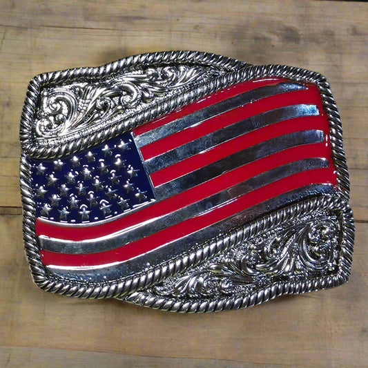 American Flag - Western Belt Buckle