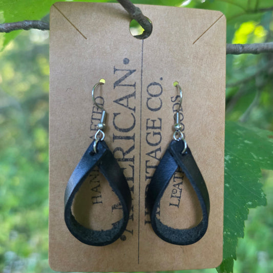 Single Loop Earrings, Black
