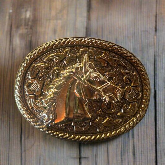 Horse Head Gold- Western Style Belt Buckle