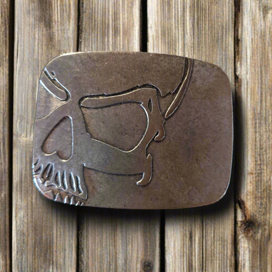 Corner Skull- Western Style Belt Buckle