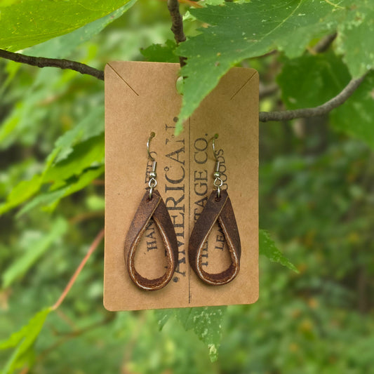 Single Loop Earrings, Dark Brown