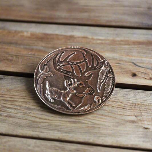 Running Deer - Western Style Belt Buckle