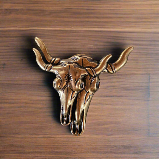 Double Longhorn Skulls - Western Style Belt Buckle