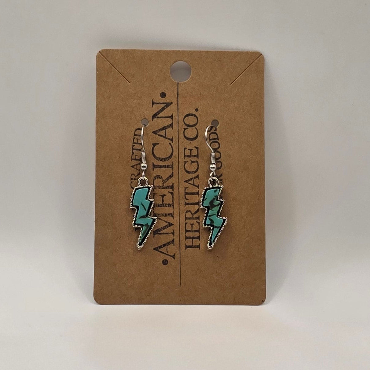 Turquoise Lighting Bolt with Surgical Steel Post #210