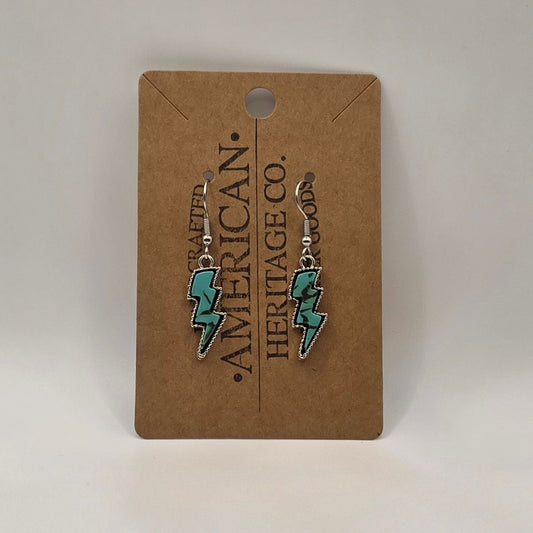 Turquoise Lighting Bolt with Surgical Steel Post #210