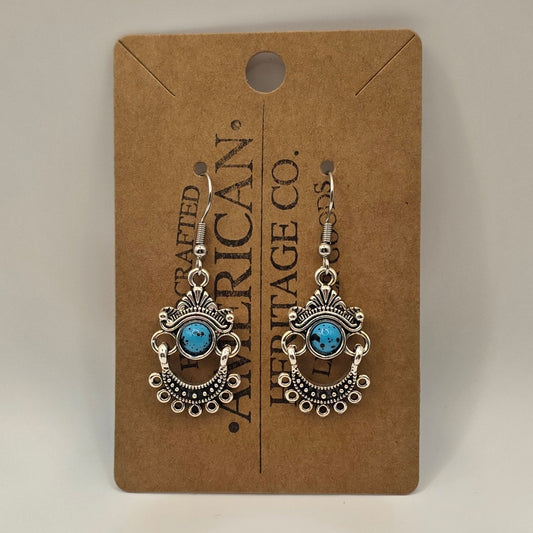 Turquoise Charm with Surgical Steel Post #214