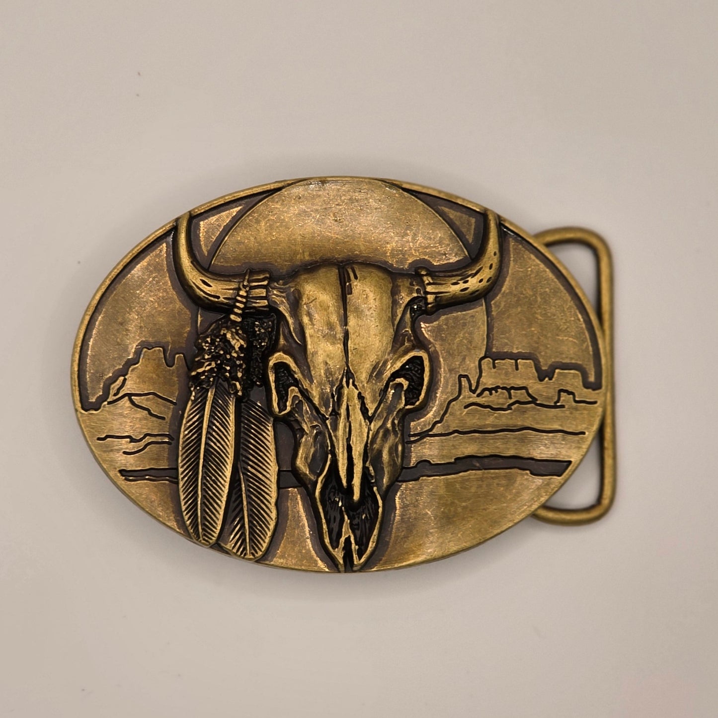 Buffalo Skull 2 - Western Novelty Belt Buckle #345