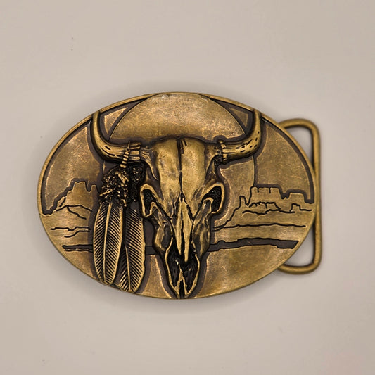 Buffalo Skull 2 - Western Novelty Belt Buckle #345
