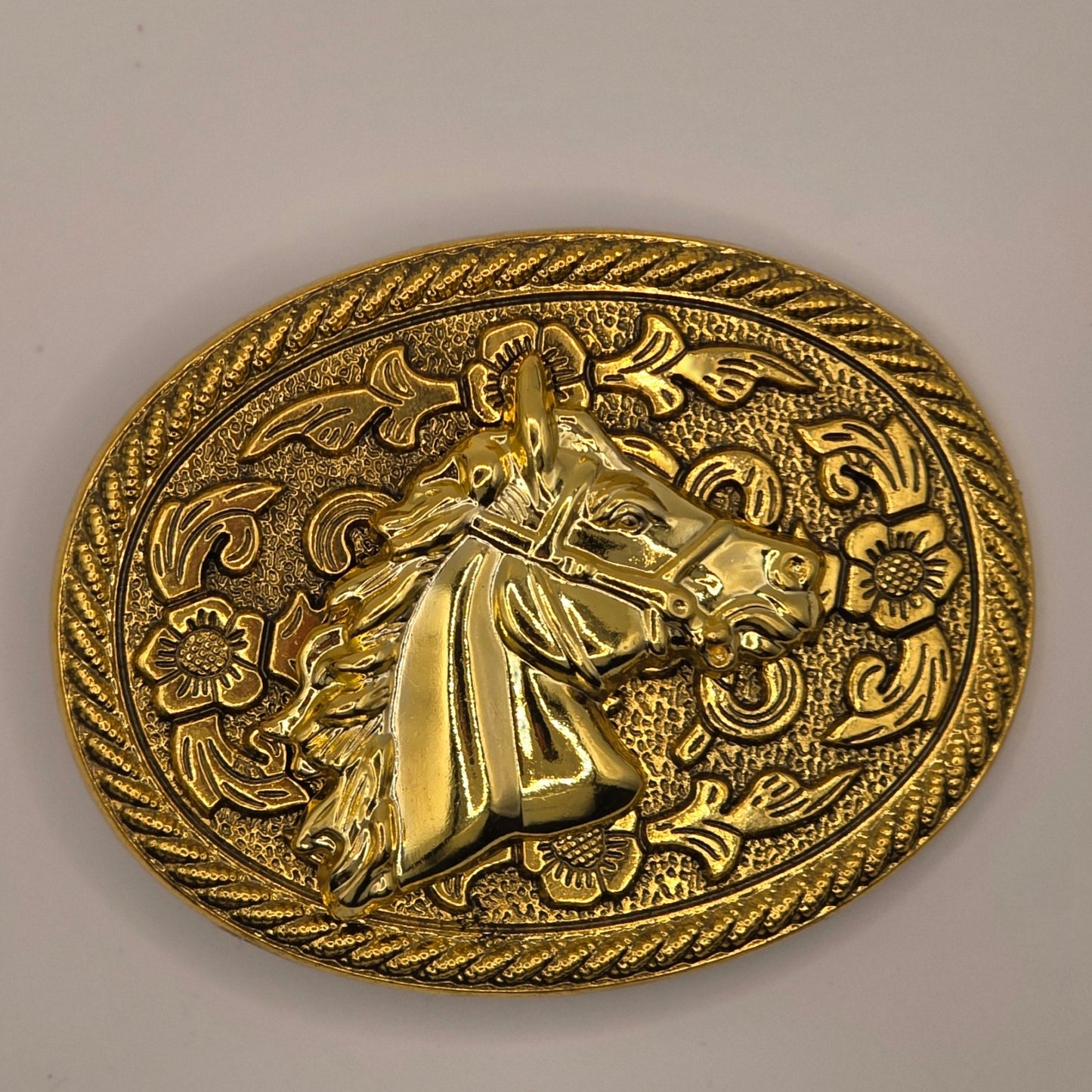 Horse Head Gold- Western Novelty Style Belt Buckle #330
