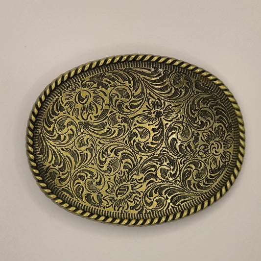 Western Floral 2 - Western Novelty Belt Buckle #347