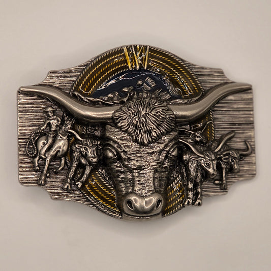 Roping Longhorn - Western Novelty Style Belt Buckle #323