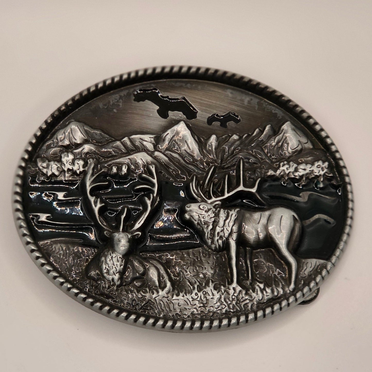 Two Elk - Western Novelty Style Belt Buckle #325