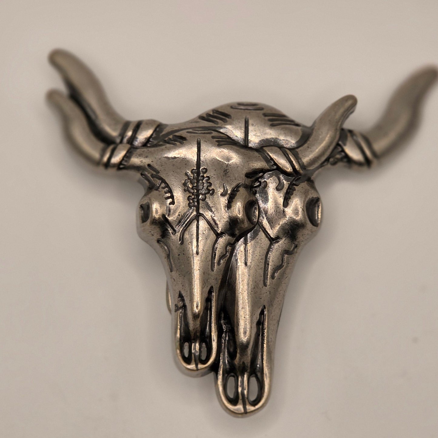 Double Longhorn Skulls - Western Novelty Style Belt Buckle #305