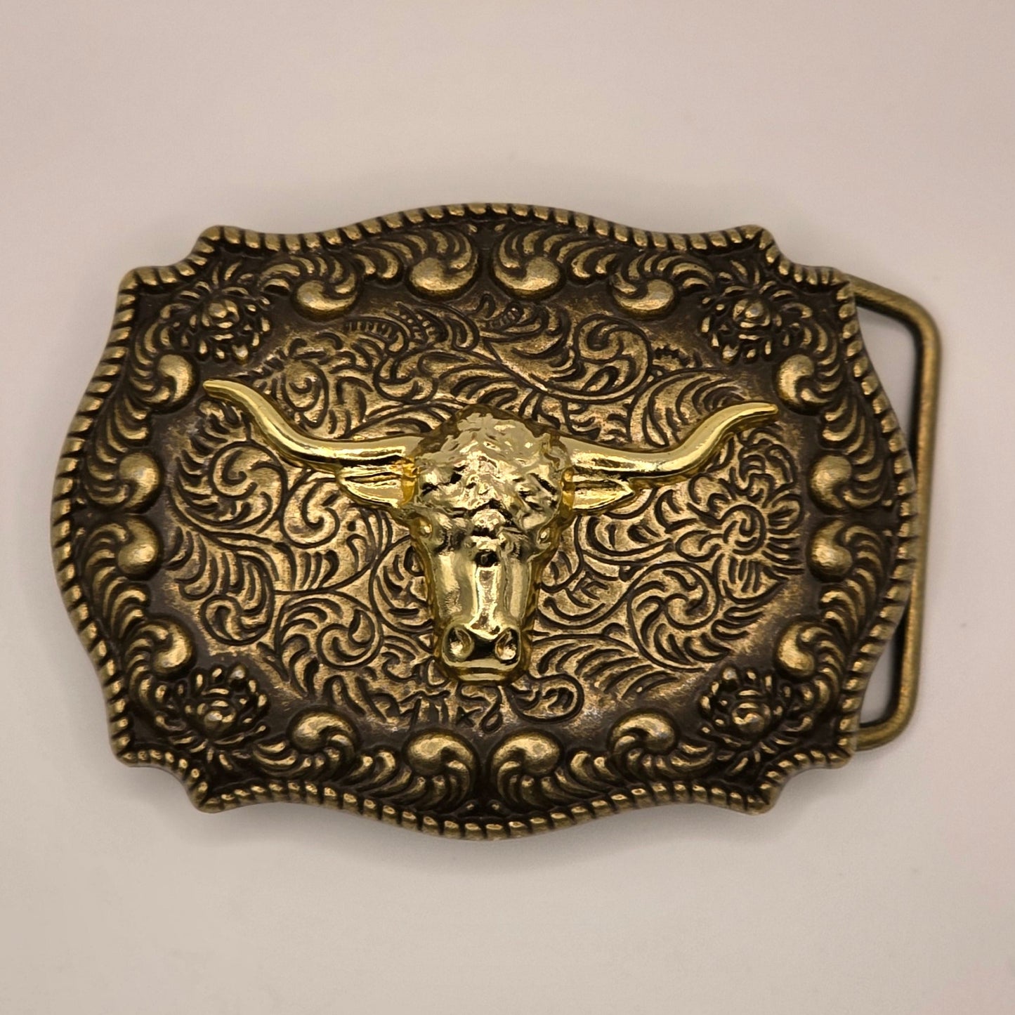 Gold Longhorn - Western Novelty Belt Buckle #311