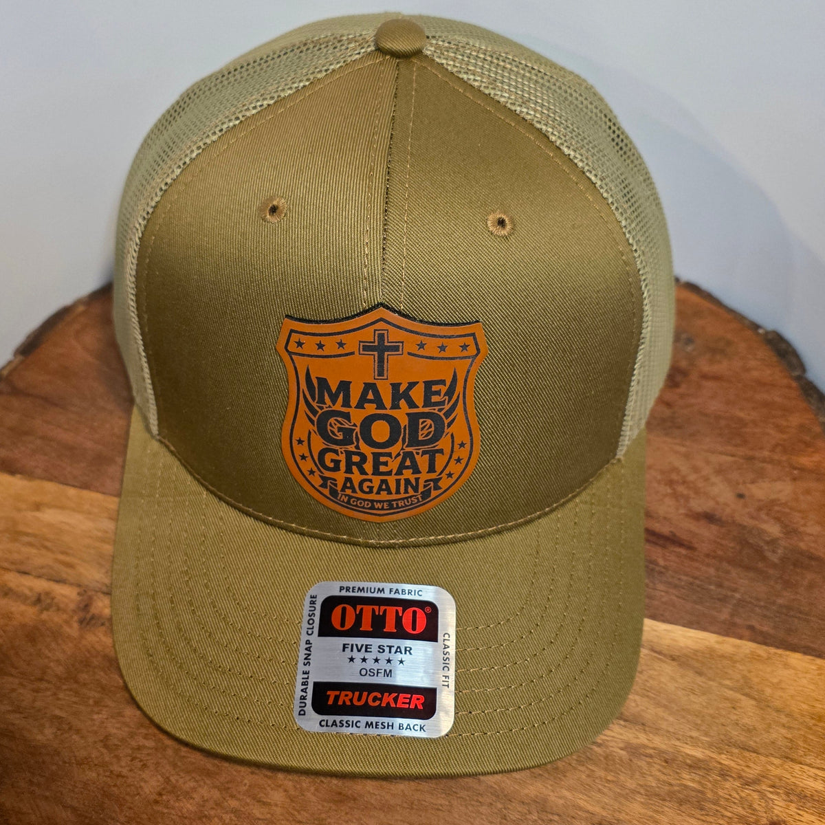 OTTO Style 112-1 Trucker Hat, MGGA, Military Green #418