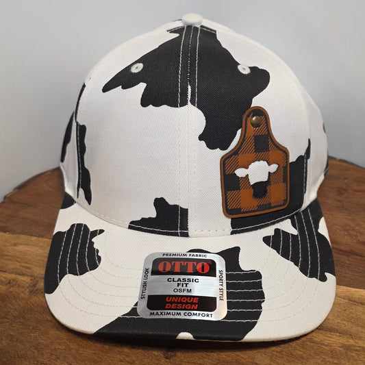 OTTO Sporty Style Hat, Cattle Tag, Cow Print #403