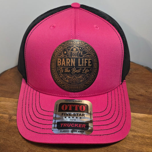 OTTO Style 112-1 Trucker Hat, Barnes Life in the Best Life, Pink/ Black #410