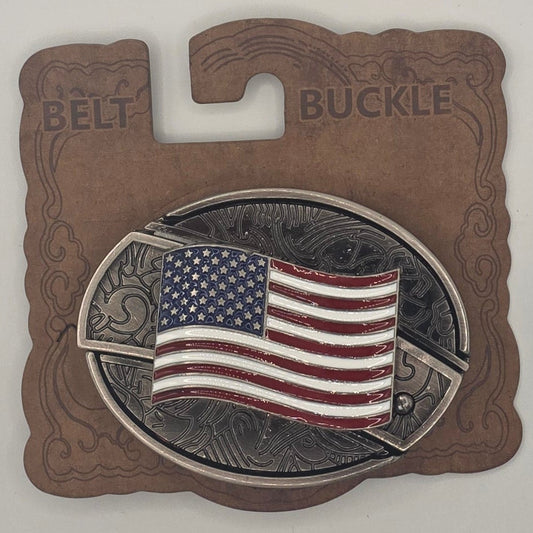 American Flag- Hidden Knife Belt Buckle #352
