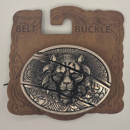 Lion - Hidden Knife Belt Buckle #350