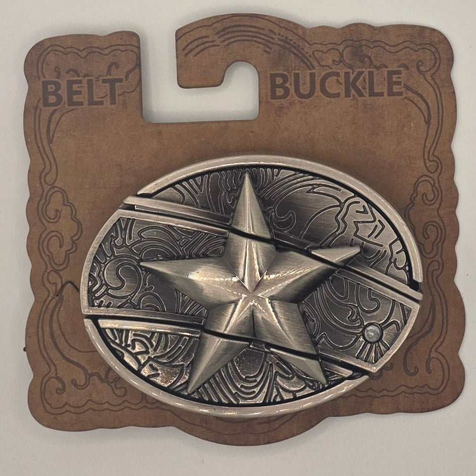 Star - Hidden Knife Belt Buckle #348