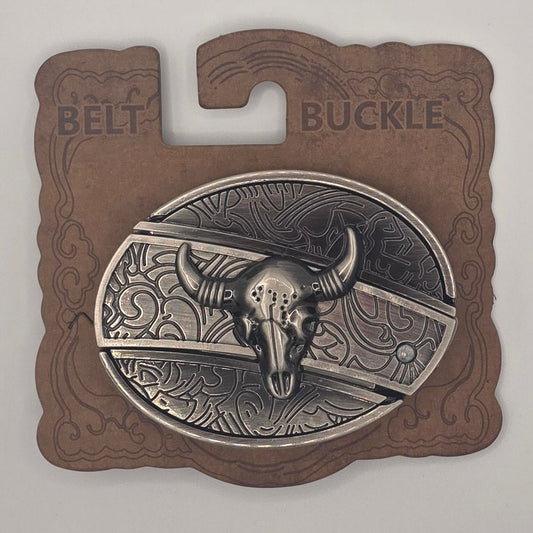 Buffalo Skull - Hidden Knife Belt Buckle #349
