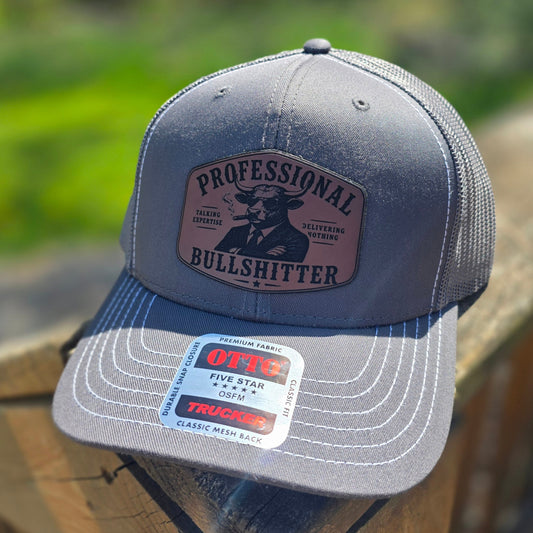 OTTO Style 112-1 Trucker Hat, Professional Bullshitter 2 , Grey, #426