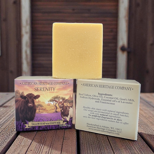 Serenity (Lavender + Frankincense) Tallow Soap with Goat's Milk