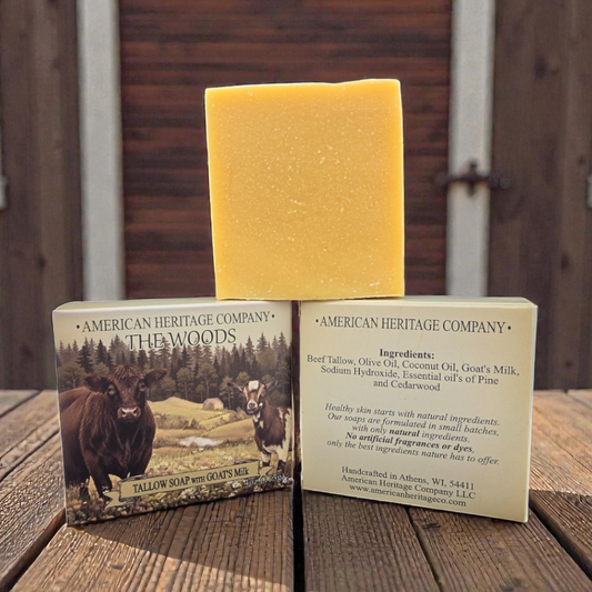The Woods (Cedarwood + Pine) Tallow Soap with Goat's Milk
